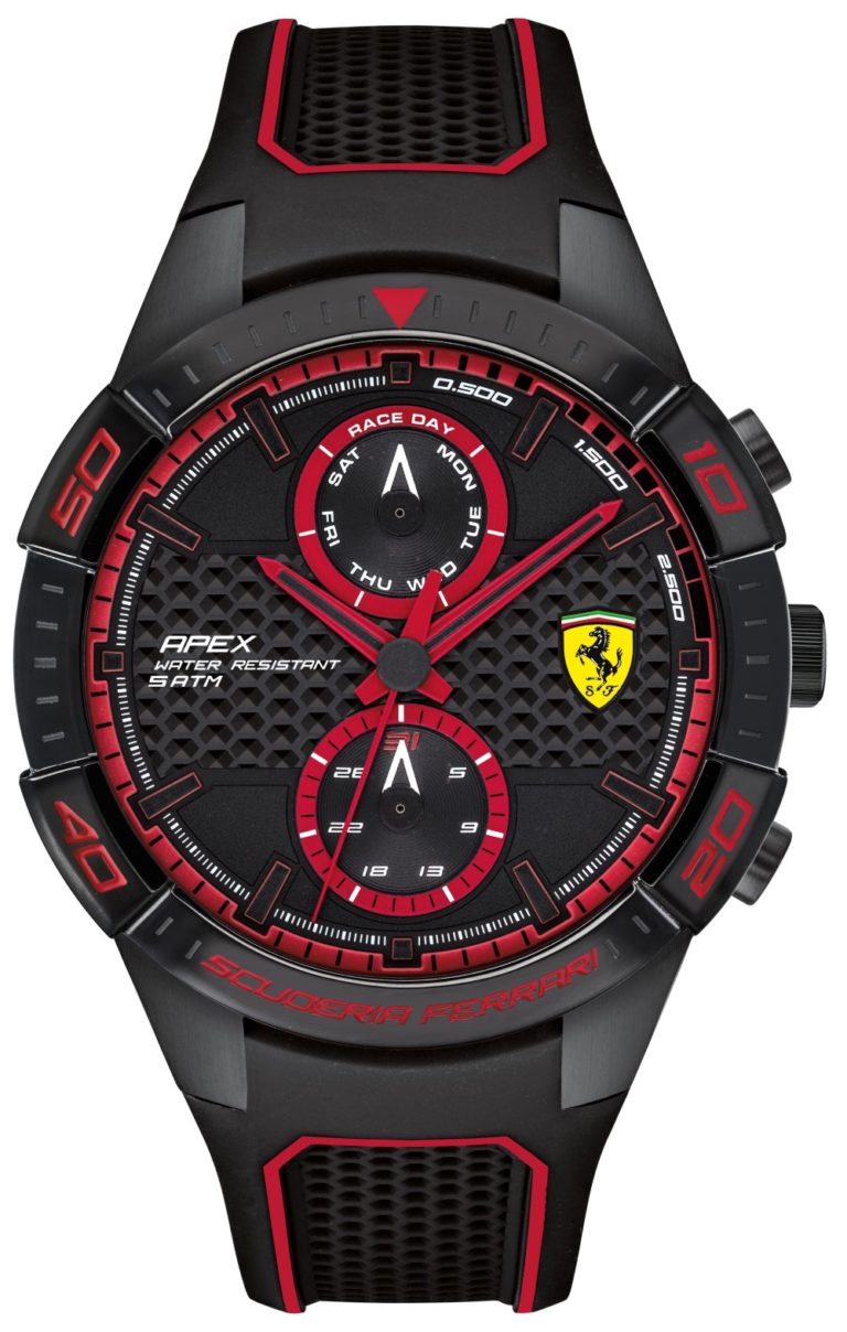 フェラーリ腕時計　RED REV メンズクオーツ　箱付　動作品　文字盤黒　品ステンレススチール